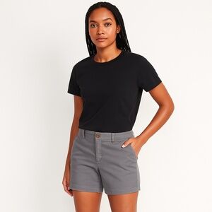 OLD NAVY Everyday Gray Chino Shorts Mid Rise Stretch Women’s Size 0